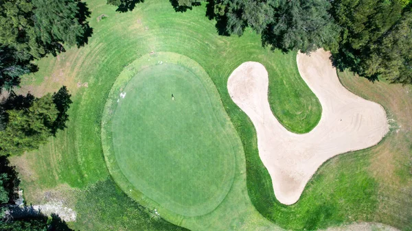 Luftaufnahme Aus Dem Sandbunker Auf Einem Golfplatz — Stockfoto