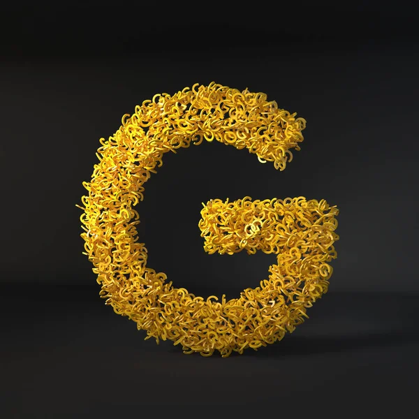 Scattered Yellow Letter Isolated Black Background — Stock Photo, Image