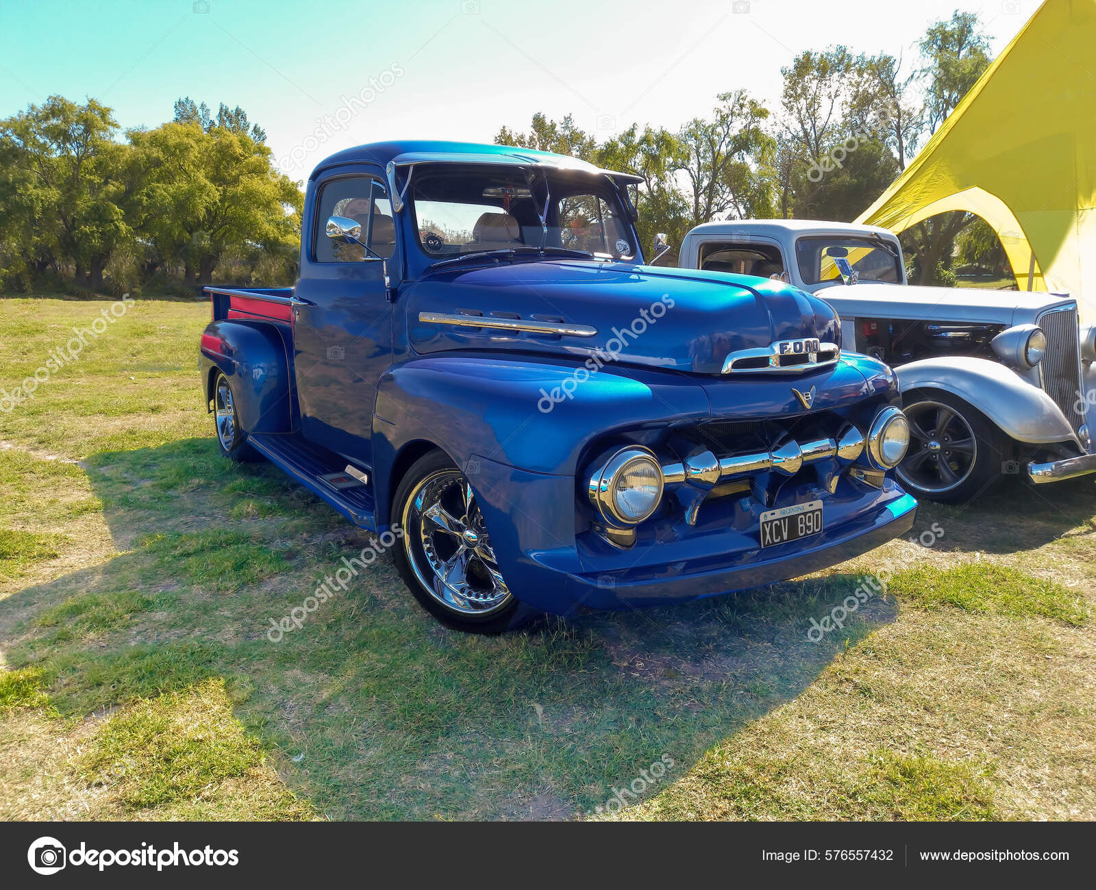 Old Ford Trucks Blue