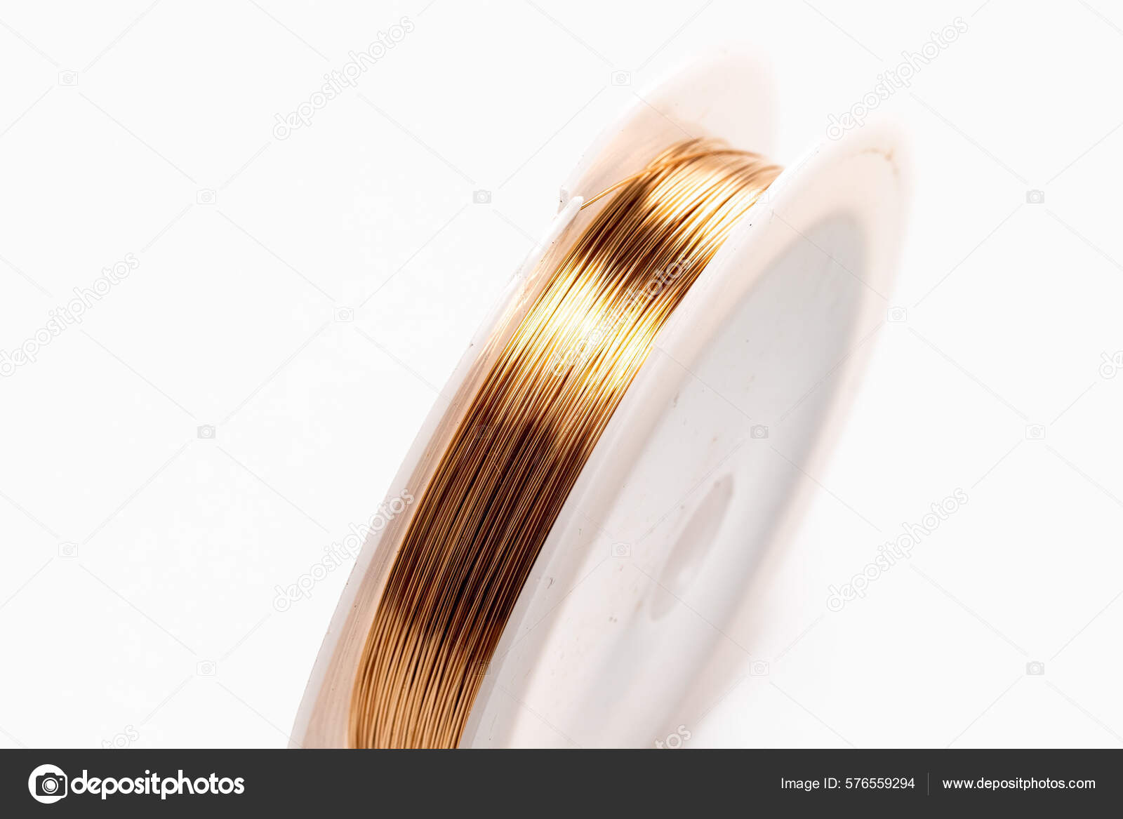 Radium Gold Wire Jewelry Making Isolated White Background Stock