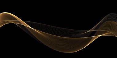 Güzel Soyut Altın Dalgalar Arkaplanı. Şablon Tasarımı