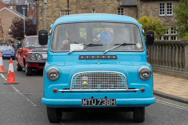 Blue Classic Bedford Car Morpeth Fair Day Northumberland — Stock Photo, Image