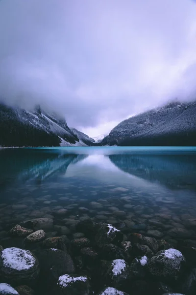 Una Vista Fascinante Del Lago Louise Parque Nacional Banff Jasper — Foto de Stock