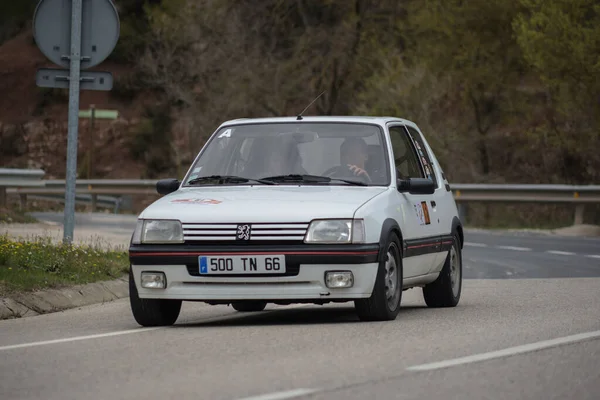 Francia Rally Autó Aszfaltban Peugeot 205 Színezék — Stock Fotó