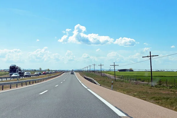 Aller Vers Sud Mancha Sur Autoroute Entre Madrid Grenade Espagne — Photo