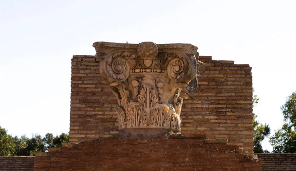 Ostia Antica Large Archaeological Site Close Modern Town Ostia Location — Stock Photo, Image