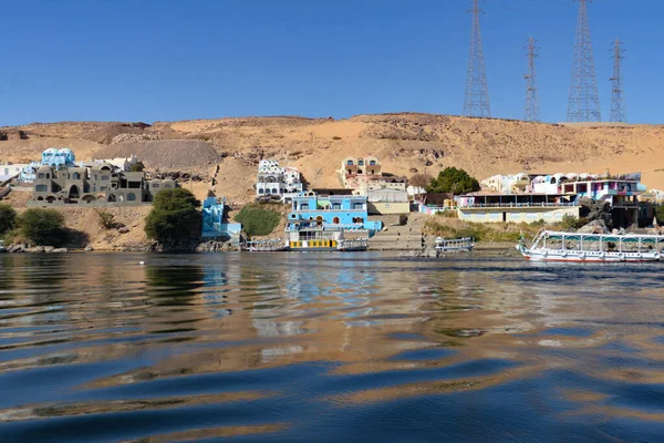 Aswan Nilen Kryssning Landskap Scener Egypten — Stockfoto