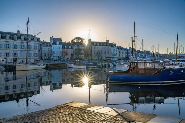 Vannes Mittelalterliche Stadt Der Bretagne Boot Hafen Mit Typischen Häusern — Stockfoto