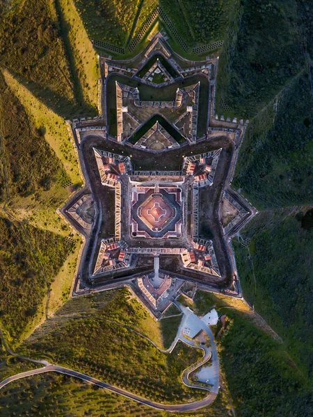 Een Verticale Luchtfoto Van Forte Nossa Senhora Graca Elvas Portugal — Stockfoto