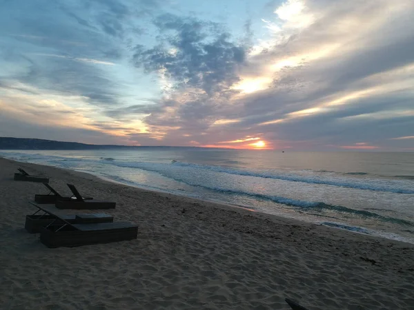 Vacker Bild Solnedgång Från Stranden — Stockfoto