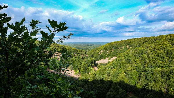 Zapierające Dech Piersiach Krajobrazy Cienia Krzaka Pięknych Zielonych Wzgórz Słoneczny — Zdjęcie stockowe