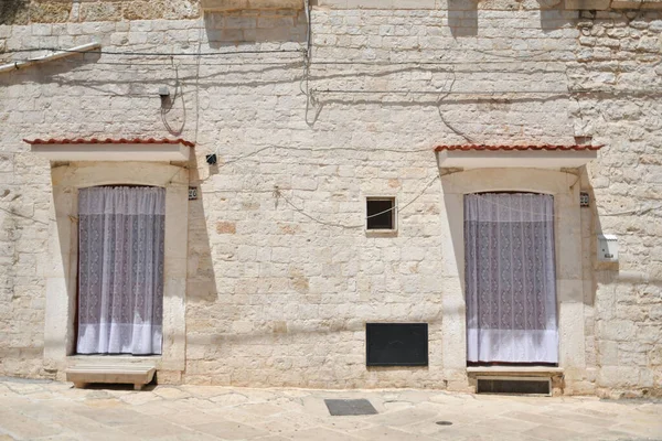 Deuren Van Een Huis Een Kleine Straat Casamassima Een Dorp — Stockfoto