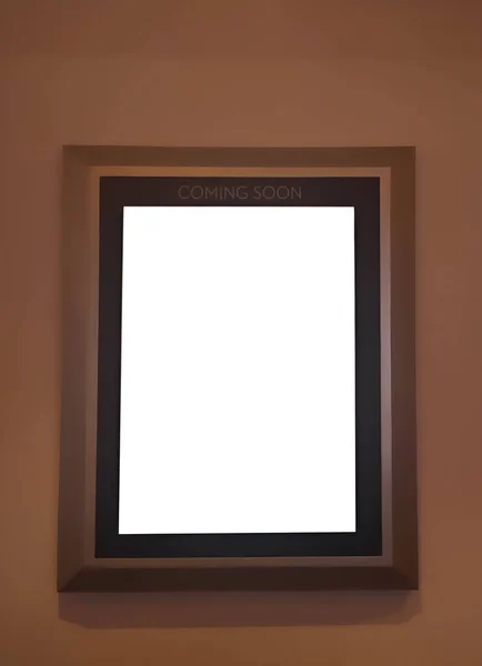 Boş Ekran Çerçeve Poster Filmi Sinemada Kahverengi Duvar Arka Grou — Stok fotoğraf