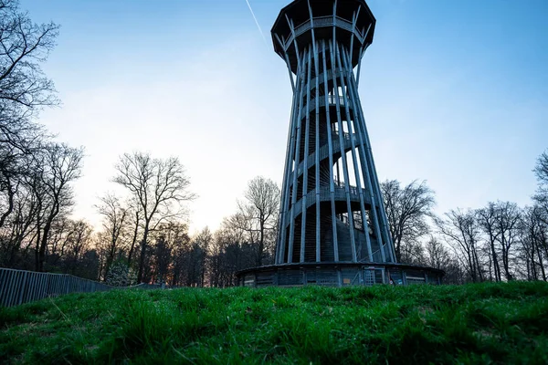 Tour Sauvabelin Dřevěná Věž Lese Sauvabelin Lausanne Švýcarsko — Stock fotografie