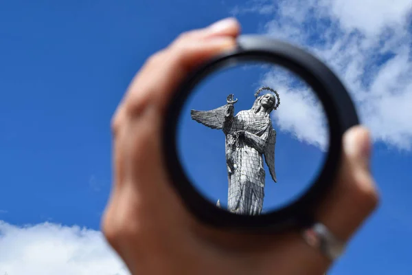 Beautiful Shot Virgin Panecillo Sculpture Quito Ecuador — Stock Photo, Image