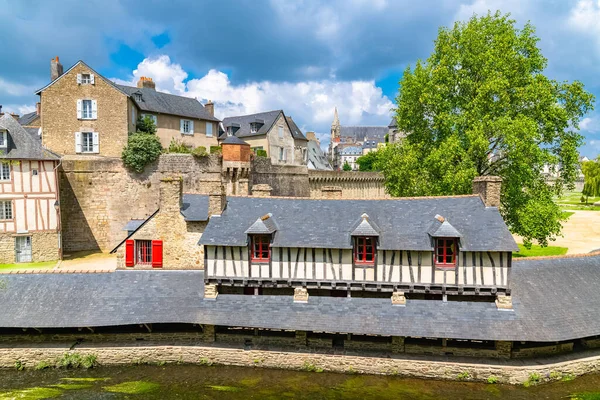 Vannes Middeleeuwse Stad Bretagne Oud Washuis Wallen Tuin — Stockfoto