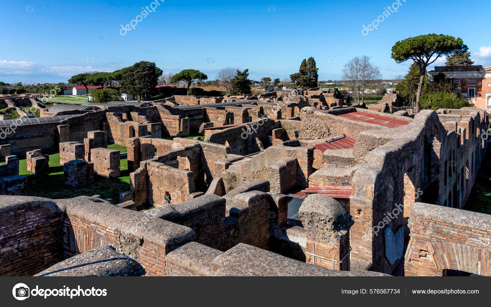 Roma Ostia Antica Insula Giove Ganimede fotografía de stock
