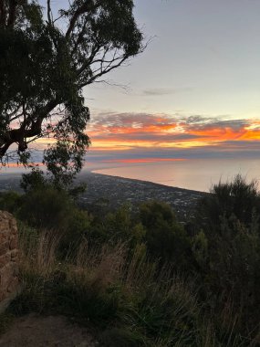 Brighton Beach Melbourne Avustralya 'dan Sunset View