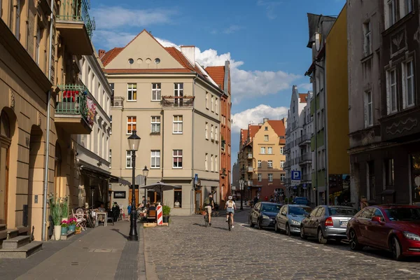 Die Ostrowek Straße Mit Bars Und Restaurants Poznan Polen — Stockfoto