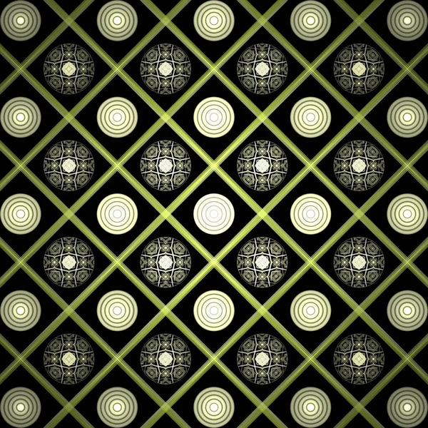 Een Grafisch Ontwerp Van Een Naadloos Patroon Met Mandala Ornamenten — Stockfoto