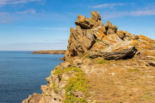 Yeu Isla Francia Hermoso Paisaje Costa Con Acantilados Rocas —  Fotos de Stock