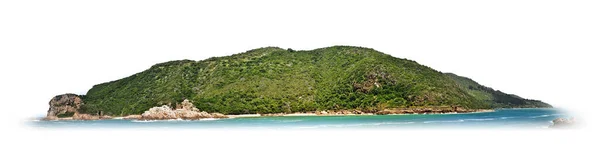 Panorama Isola Nell Oceano Isolata Sfondo Bianco — Foto Stock
