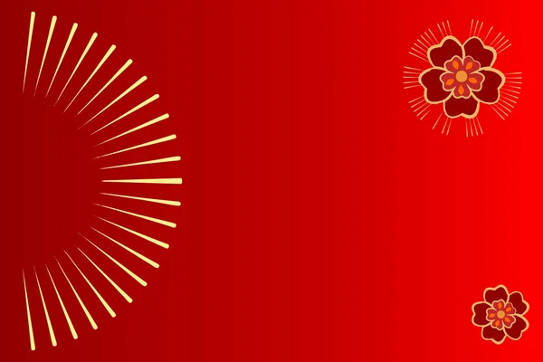 Абстрактный Дизайн Китайском Стиле Цветами Красном Фоне Пространством Копирования — стоковое фото