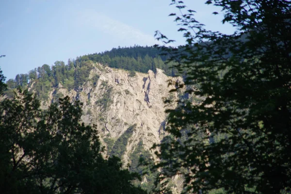 Pohled Zellerwand Atraktivní Lezeckou Oblast Bavorsku Schlechingu — Stock fotografie