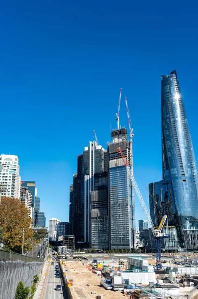 Lodret Skud One Barangaroo Crown Sydney Byggekraner Nsw Australien - Stock-foto