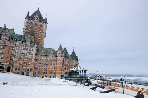 Majestueux Fairmont Chateau Frontenac Dans Vieux Québec Hiver — Photo