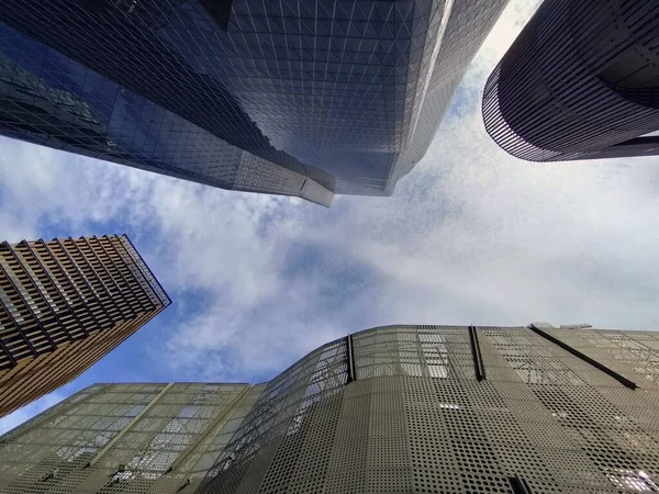 Sfondo Cielo Tra Edifici Spazio Copia — Foto Stock