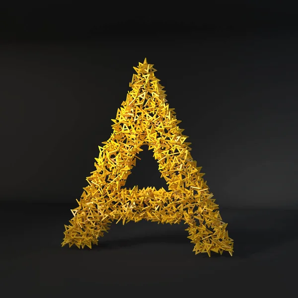 Dağınık sarı harf siyah bir arkaplan üzerinde izole