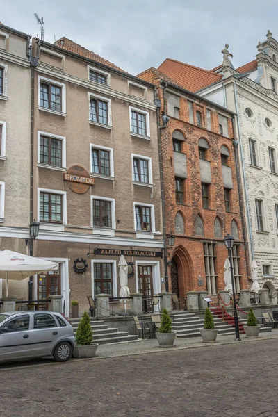 Colpo Verticale Degli Edifici Storici Della Città Vecchia Torun Polonia — Foto Stock