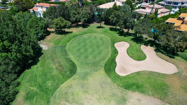 Luftaufnahme Aus Dem Sandbunker Auf Einem Golfplatz — Stockfoto