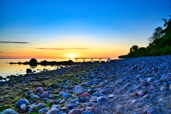 Восход Балтийском Море Тиммендорфер Странд Красивым Небом — стоковое фото