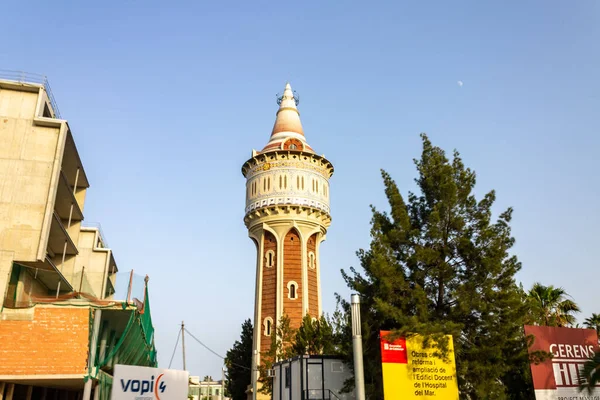 Water Tower Barceloneta Park Morning — Stock Photo, Image