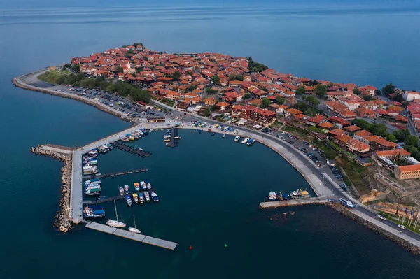 Luftaufnahme Einer Schönen Küstenstadt Nessebar Bulgarien — Stockfoto