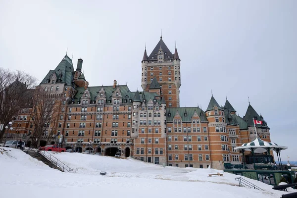 Den Majestätiska Fairmont Chateau Frontenac Old Quebec Vintern — Stockfoto