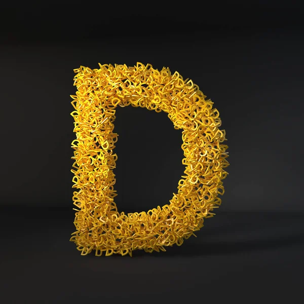 Dağınık sarı harf siyah bir arkaplan üzerinde izole