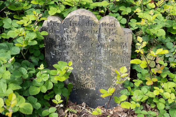 Old Gravestone Ballast Hills Non Conformist Dissenting Burial Ground Ouseburn — Stock Photo, Image