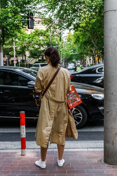 Eine Schöne Aufnahme Von Menschen Shanghai Auf Den Straßen — Stockfoto