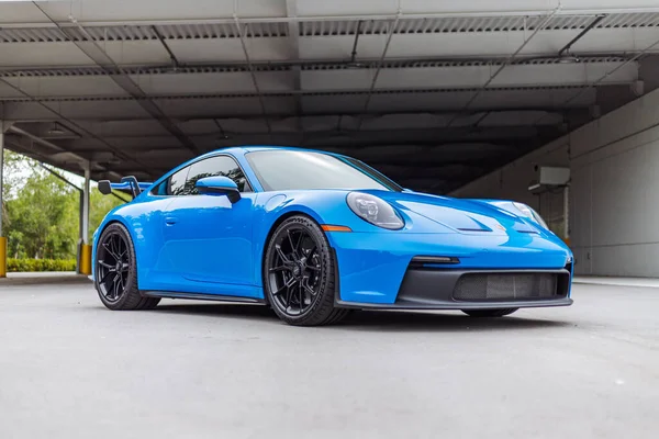 Fast Porsche Gt3 992 911 Carera Shark Blue Sports Car — 스톡 사진