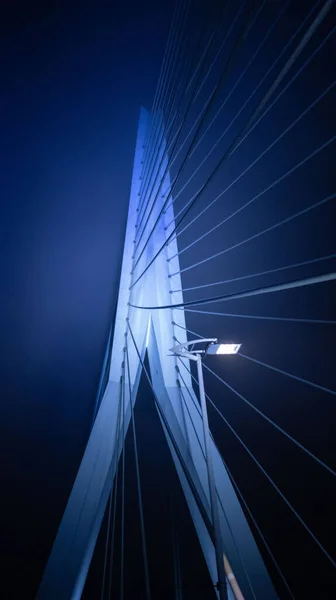 Eine Schöne Aufnahme Der Erasmusbrug Brücke Bei Nacht — Stockfoto