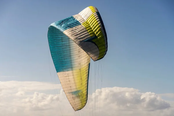 Colorful Paraglider Parachute Sky Clouds — Stock Photo, Image