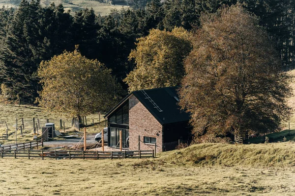 Pohled Lešení Domů Novém Zélandu — Stock fotografie