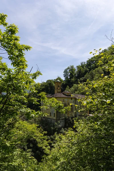 Sviçre Brissago Daki Saint Maria Addolorata Kilisesinin Dikey Çekimi — Stok fotoğraf
