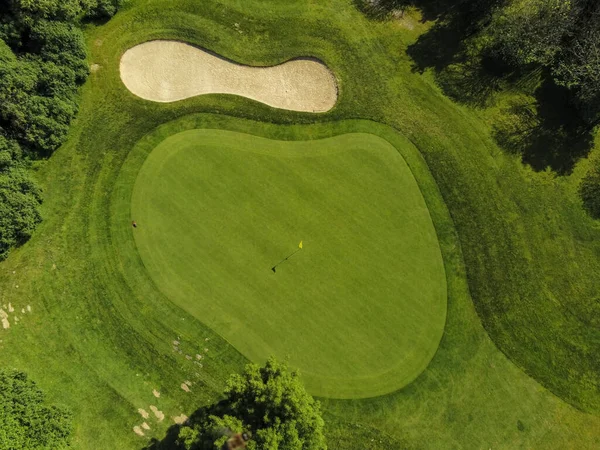 Luftaufnahme Aus Dem Sandbunker Auf Einem Golfplatz — Stockfoto