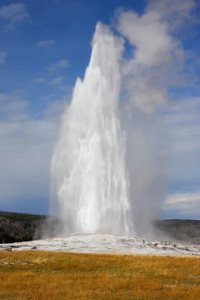 Zdjęcie Pionowe Gejzera Parku Narodowym Yellowstone Wyoming Usa — Zdjęcie stockowe