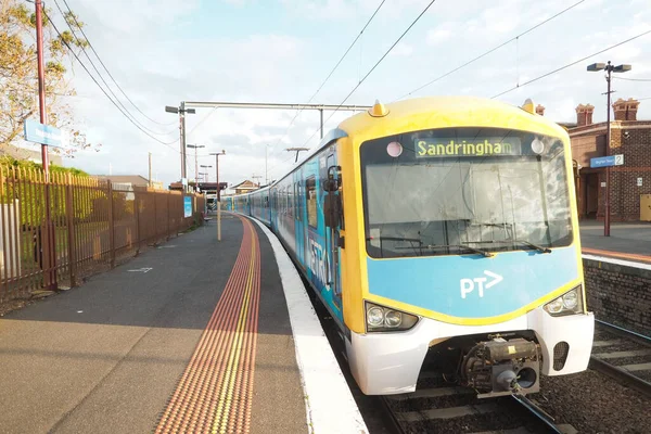 Sandringham Avustralya Giden Bir Trenin Yakın Çekimi — Stok fotoğraf