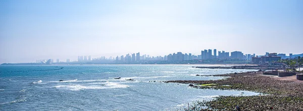 Bela Cidade Costeira Fotos Paisagens Costeiras Perto Qingdao — Fotografia de Stock